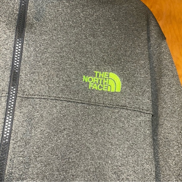Men northface gray /neon green jacket size Large L - Picture 4 of 5